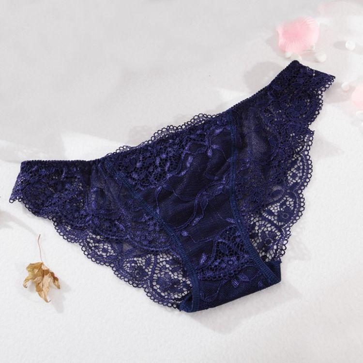 Wholesale Sexy Lace Ladies Panties Female Sexy Temptation Translucent Thin Panties Large Size Low Waist Briefs