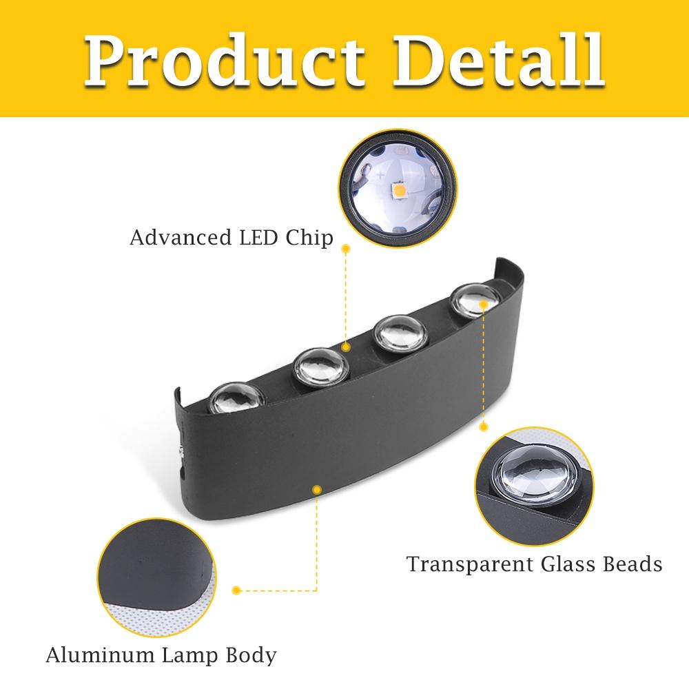 Lămpi de perete cu LED Aplică de perete interioară IP65, aluminiu, rezistent la apă, pentru interior, exterior, lămpi de perete, pentru exterior, pentru sufragerie