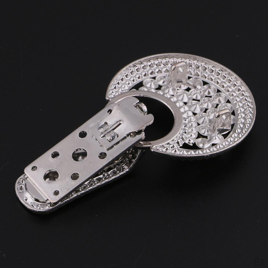 Strassknopf-Entenmaul-Schnallenverschluss für Silber