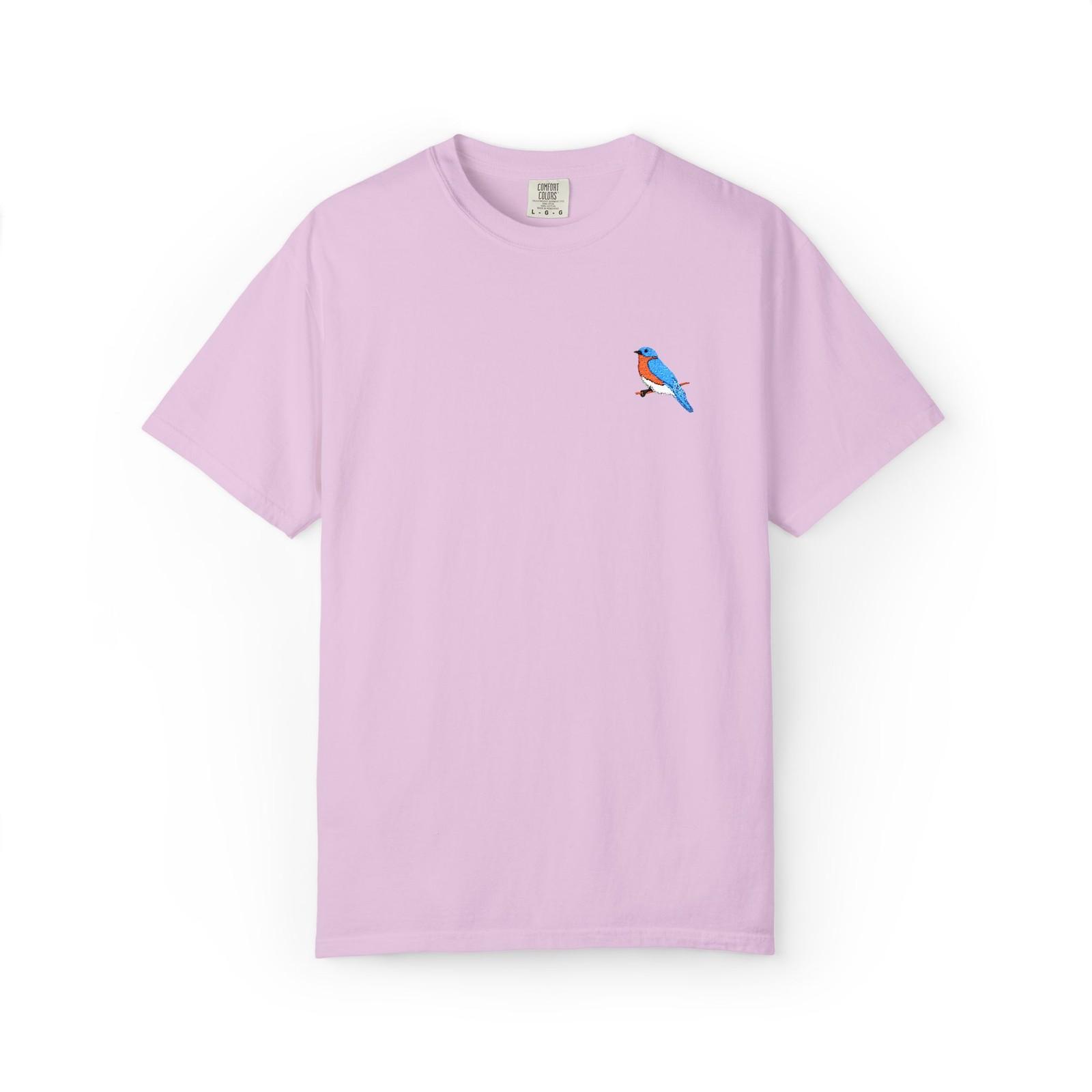 Bluebird Embroidered T-shirt, Bird Lover Gift, Nature Inspired Tee, Eastern S разноцветный