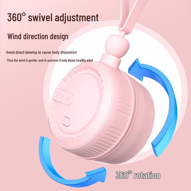 Hands-Free Rechargeable Neck Fan - Portable, USB, Mini Lanyard Design