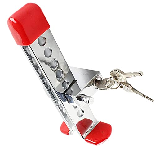 

fogman Anti-Theft Pedal Lock for Cars and Tractors, 8-Hole, Silver, with Protective Cover