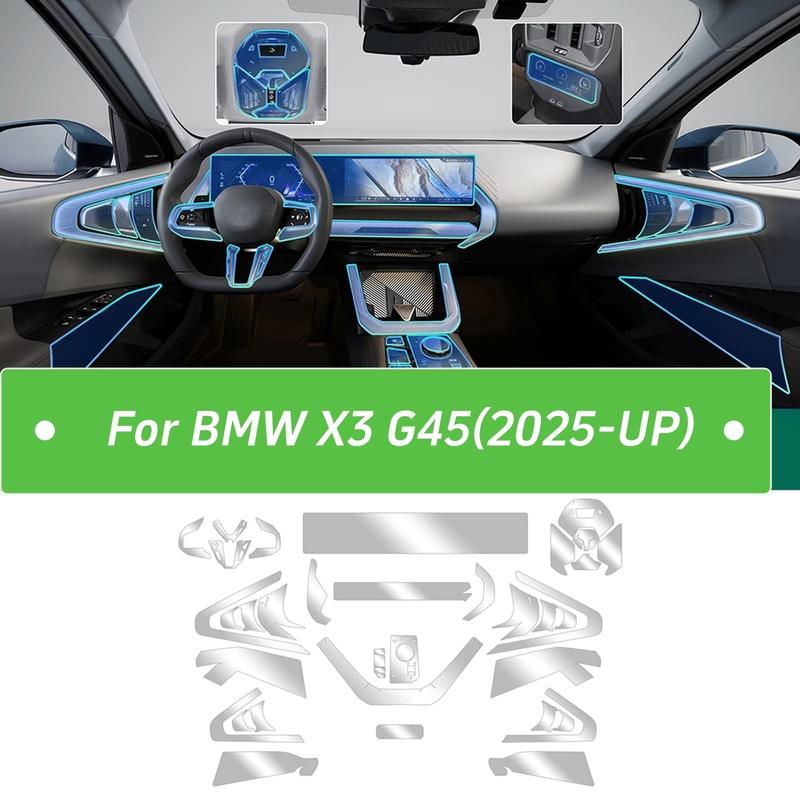 For BMW X3 G45 2025-UP TPU Transparent Protective Film GPS Navigation Speedometer Interior Screen Gear Anti-scratch