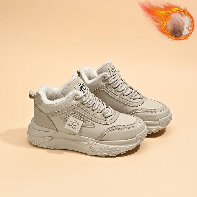 Thick-stitched High-top Dad Shoes, Women's Versatile Sports Shoes, Thick Cotton Boots, Short Boots