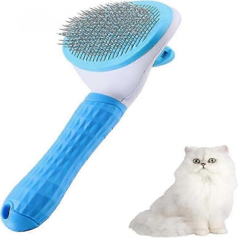 Pet Dog Brush Cat Comb Dog Brush Massage Comb Clean Pet Hair Brush with Anti Pet Hair Massager(Blue)