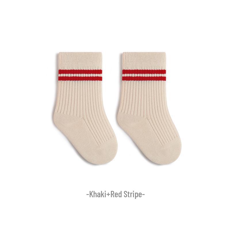 Preppy Style Mid-Calf Baby Socks – Kids' Spring, Summer, and Autumn Boneless Socks for Boys and Girls