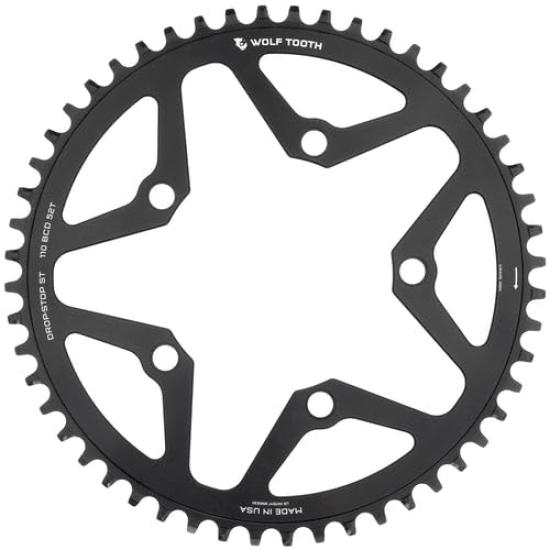 Wolf Tooth 110 BCD Gravel CX Road Chainrings ST 46T Drop-Stop (1 piece)