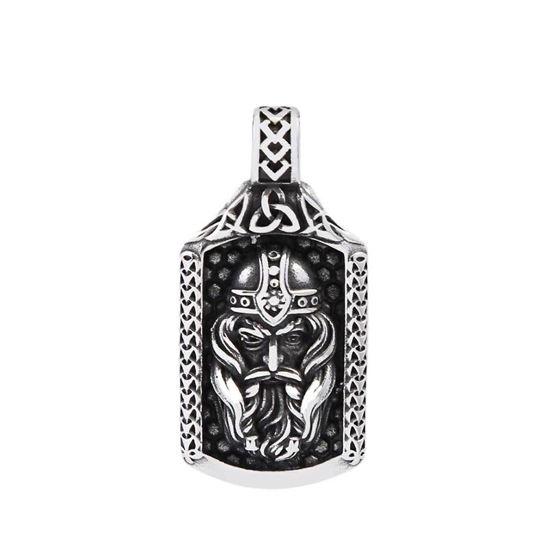 316L Steel Viking Rune Necklace for Men - Celtic Knot Warrior Pendant, Norse Retro Jewelry Gift Gothic Nordic Amulet Accessories