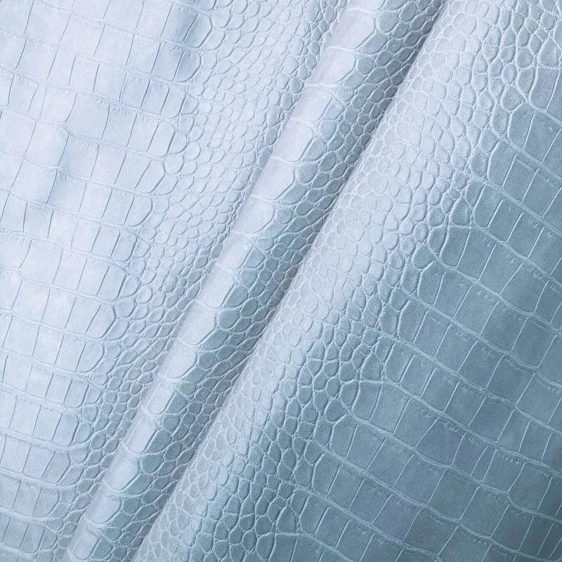 50 X 138cm Glossy Embossed Crocodile Texture Faux Leather Roll Synthetic Leather Crafts Fabric for Upholstery DIY Craft