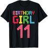 11-årsdag Flicka mästerbyggare 11 år blockbygge T-shirt