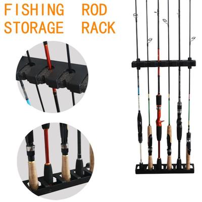 Wall Mount Fishing Rod Display Stand 6 Hole Fishing Pole Storage Rack Fishing Rod Holders  Men