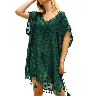 Robe de plage en mousseline de soie 3d pour femmes, avec bretelles en Patchwork, Cover-Up pour Bikini