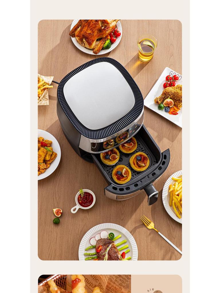 8L Large Capacity Home Air Fryer with EU Standard Touchscreen Display