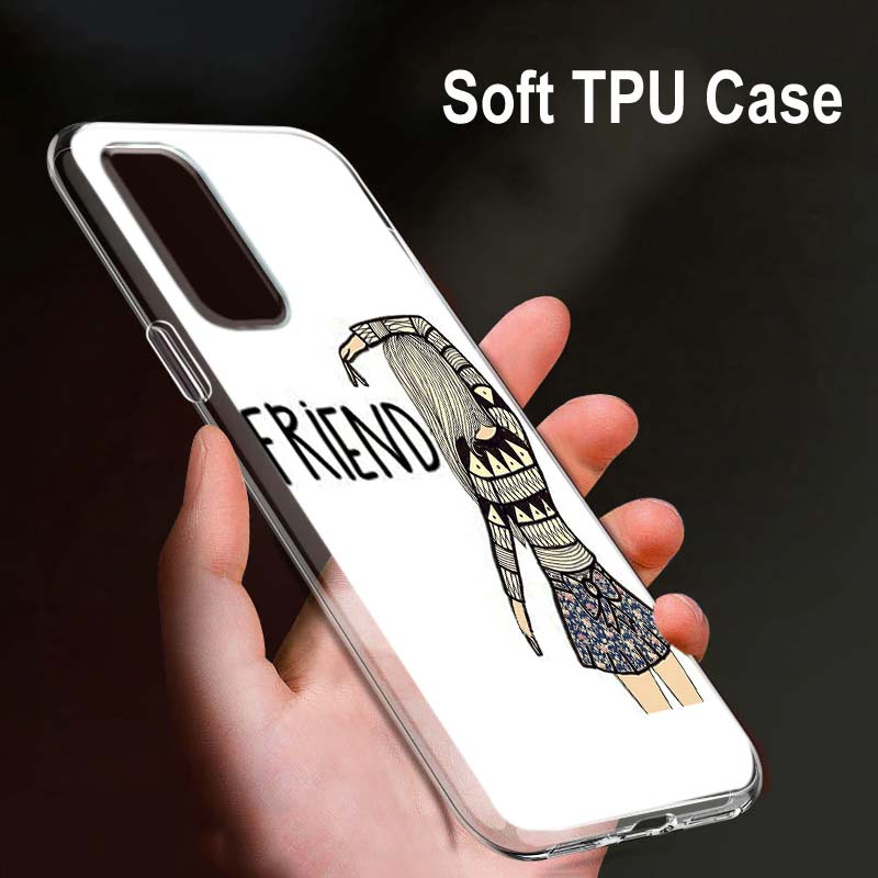 Bff Best Friend For OPPO Reno7 SE 6 5 Z F 4G 5G Find X2 X3 Neo Lite Pro Plus Transparent Soft Phone Case Coque