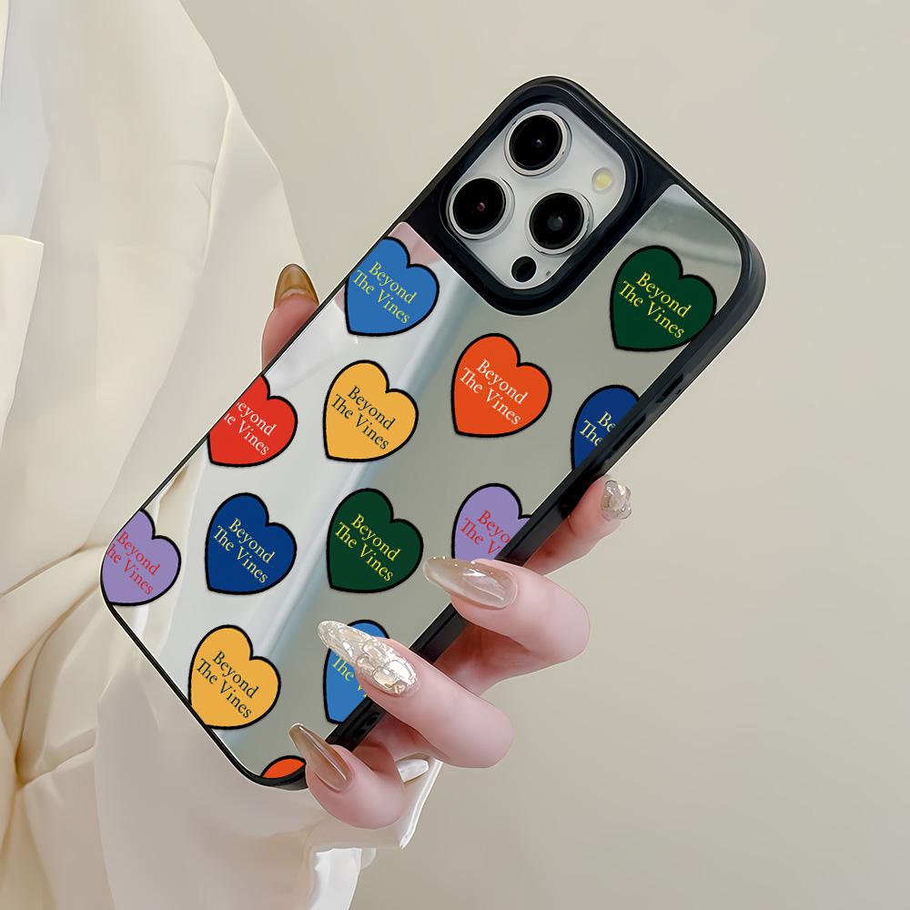 Mirror Phone Case for iPhone 15 11 13 14 for 15 16 Pro Max 12 13 16 Pro Cloud Flower and Animal Cute Style Phone Case