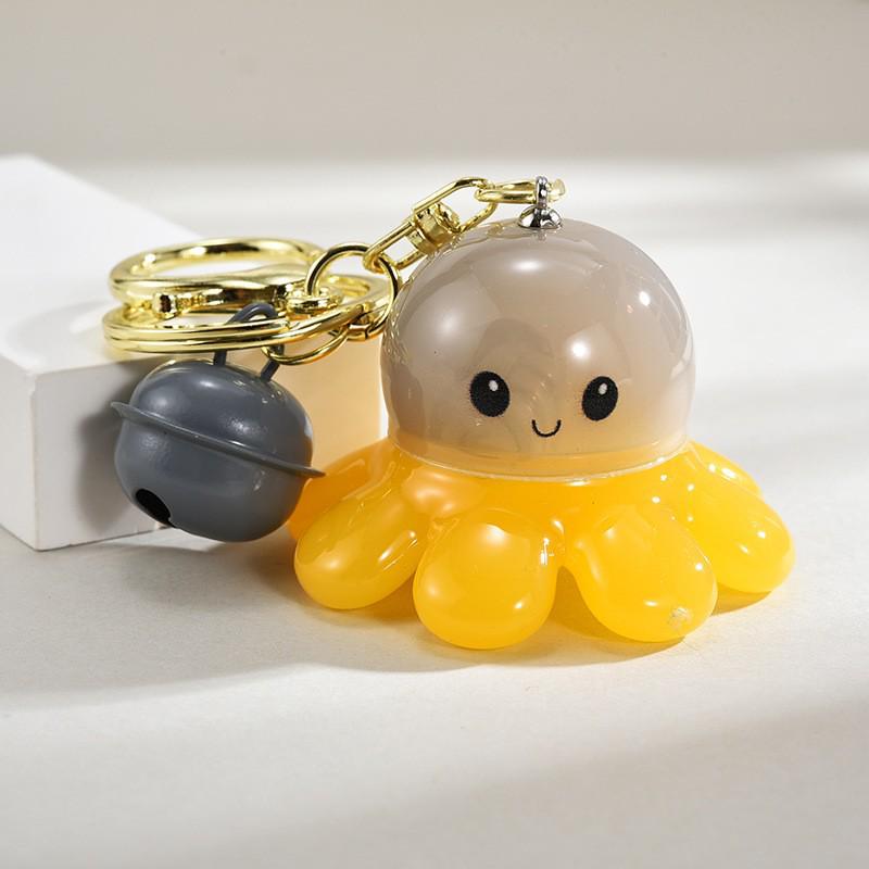 Glowende Octopus Sleutelhanger – Creatieve Acryl Cartoon Hanger voor Koppels