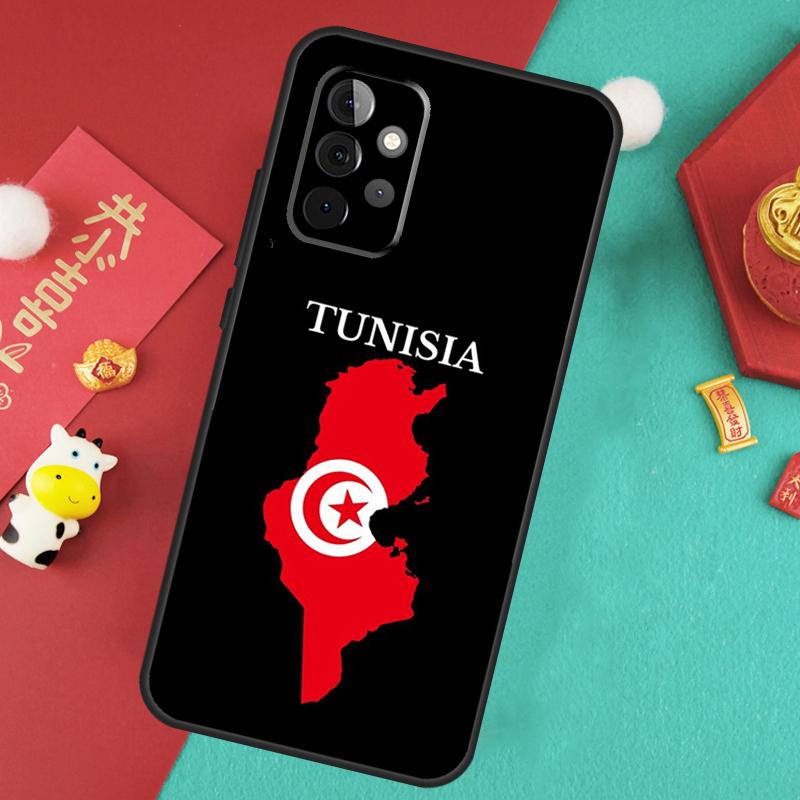 Tunisia Flag Map Case For Samsung Galaxy A16 A26 A36 A56 A15 A35 A55 A14 A34 A54 A12 A32 A52 A13 A33 A53 A17