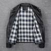 Motorcycle Jacket Men Genuine Cow Leather Jackets Slim Short Men's Cowhide Coat Autumn Biker Jacket Moto Riding Clothing Spring