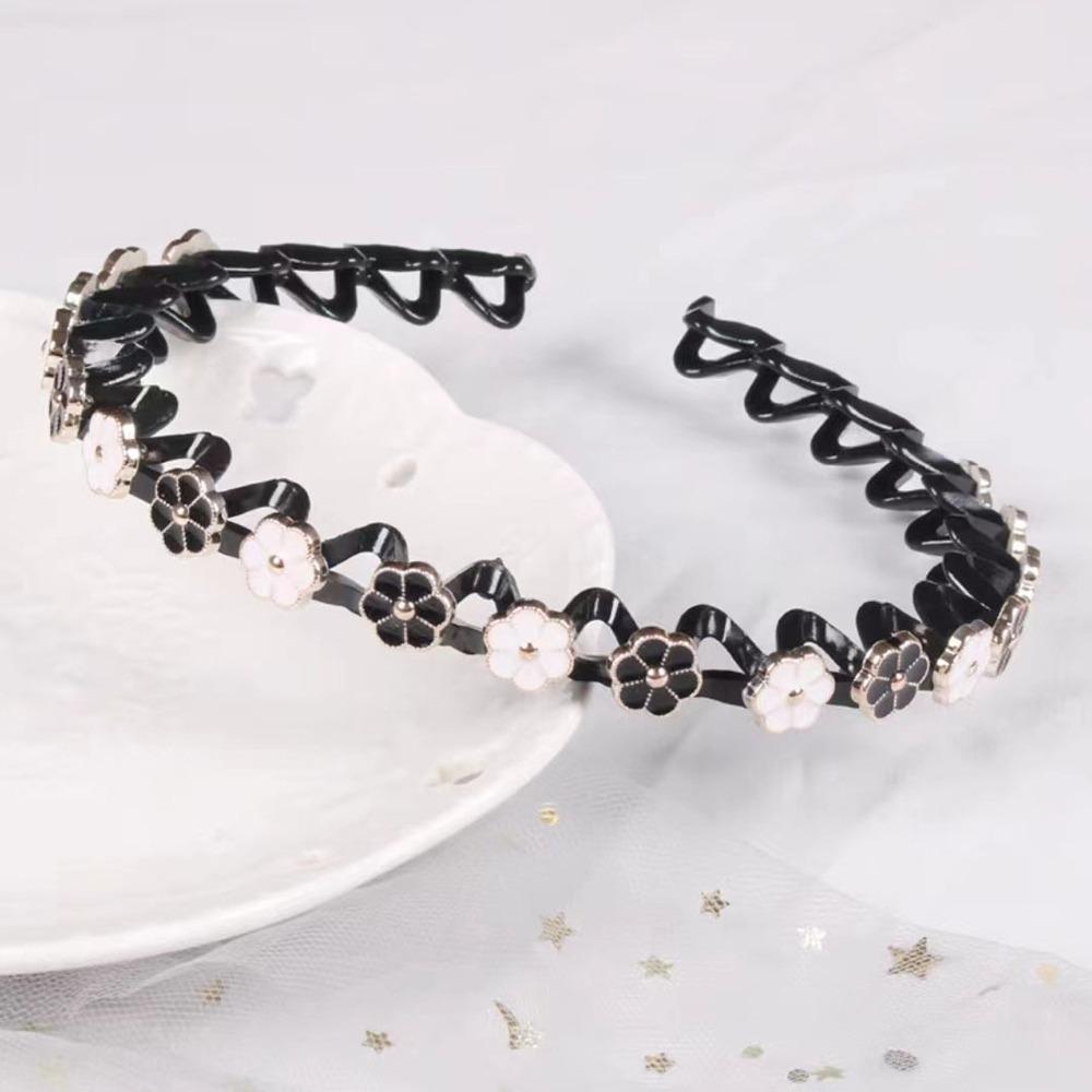 Flower Braided Tools Hairband Pearl Hair Toothed Headband  Hair Styling Accessory