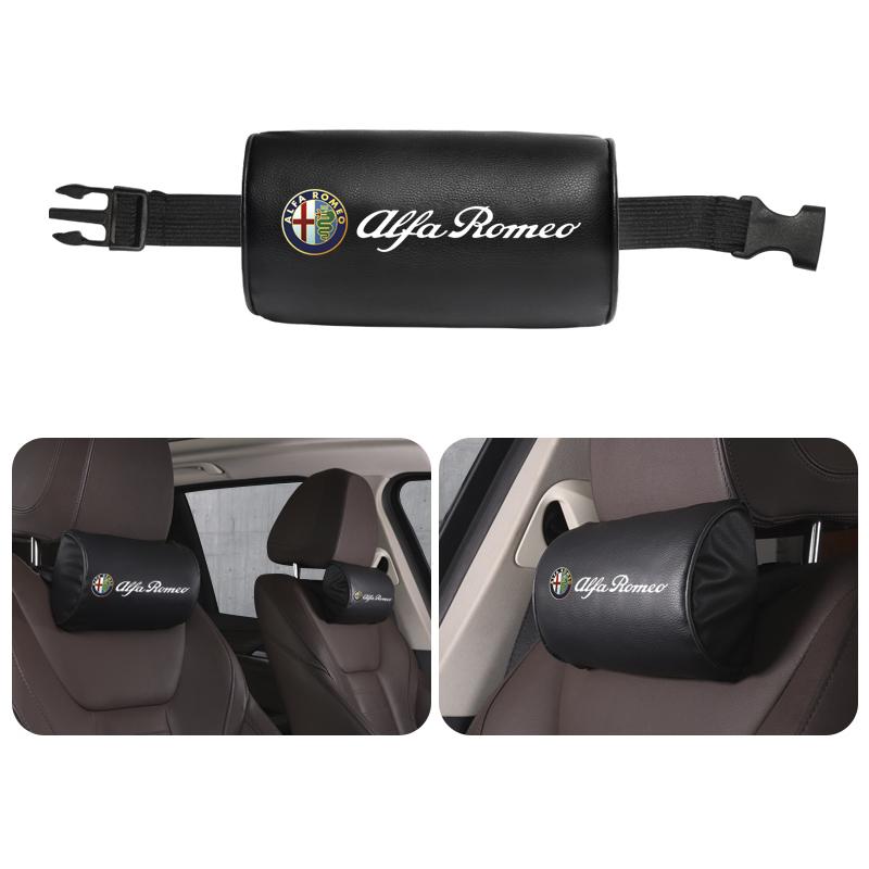 

1Pcs Car Seat Headrest Auto Logo Neck Pillow For Alfa Romeo 156 GT 159 Giulia Giulietta 166 Volante Spider Mito 147 8C Tonale 4C