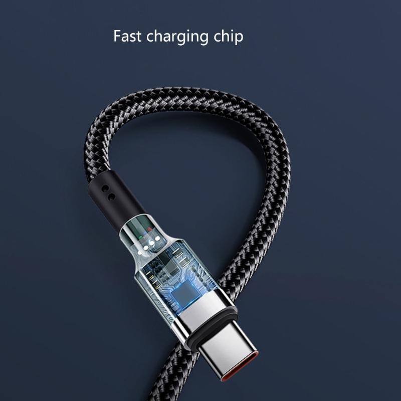 Fast 10A Charging Cable with Type C Interfaces for Efficient Data Sync and Power Delivery