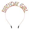 European & American Rhinestone Birthday Girl Headband: Alloy Party Gift