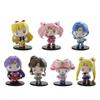 7PCS Anime Sailor Moon Figure Cartoon Figuarts Mini Mercury Mars Jupiter Venus Toys For Girls Figure Gift Dolls Static Doll