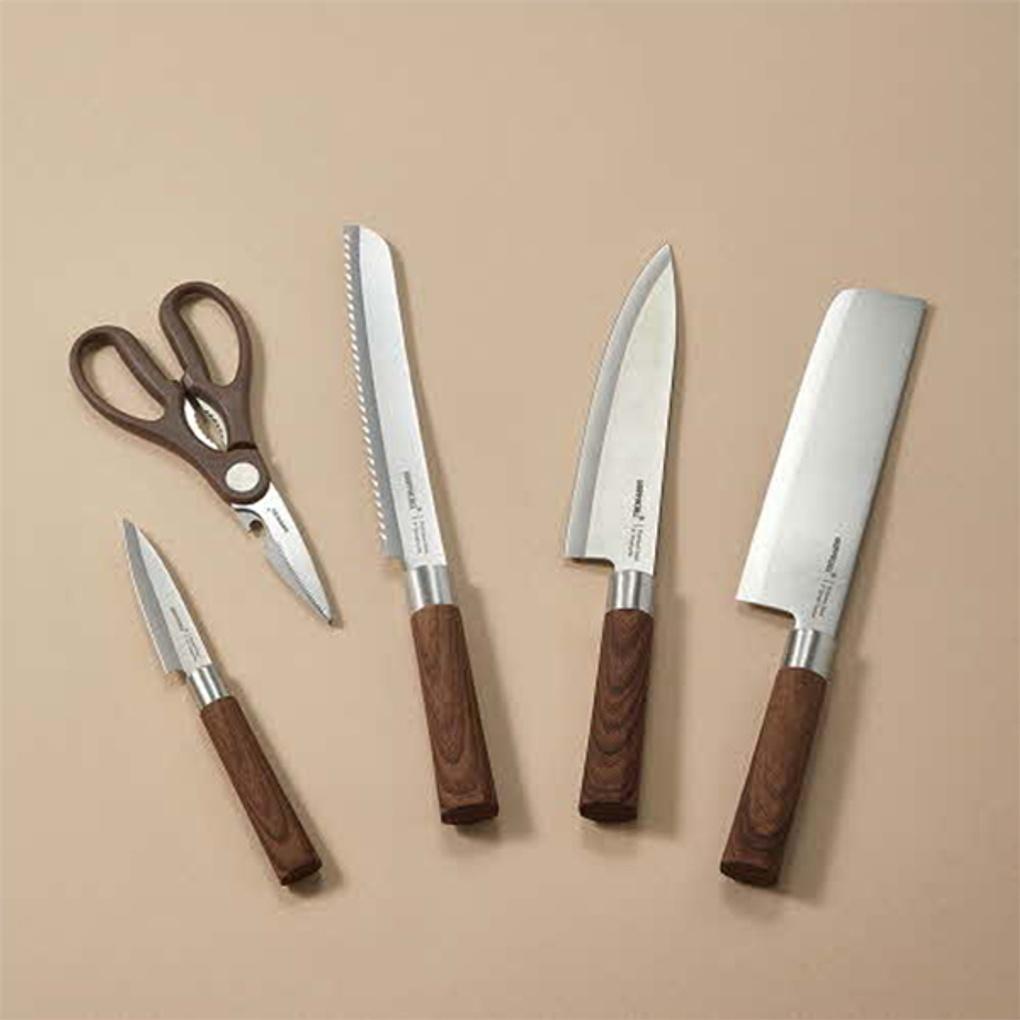 

[ГОРЯЧЕЕ ПРЕДЛОЖЕНИЕ] [HAPPYCALL] Набор Happy Call Woody из 5 предметов (ножи + ножницы)