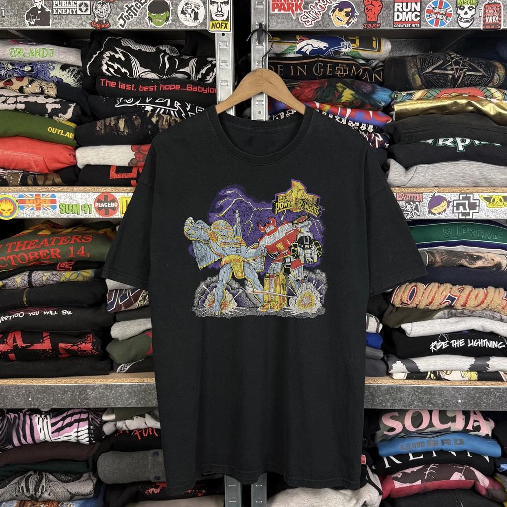 1994 Mighty Morphin Power Rangers Aged T-Shirt Black M