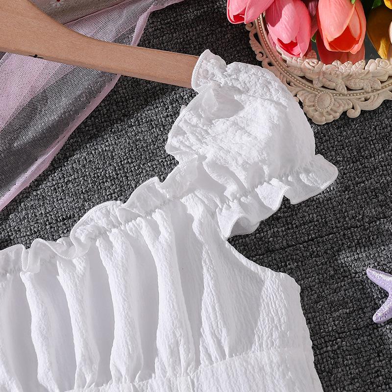 Modisches Sommerkleid für Mädchen, Kinder-Neckholder-Einschulterkleid