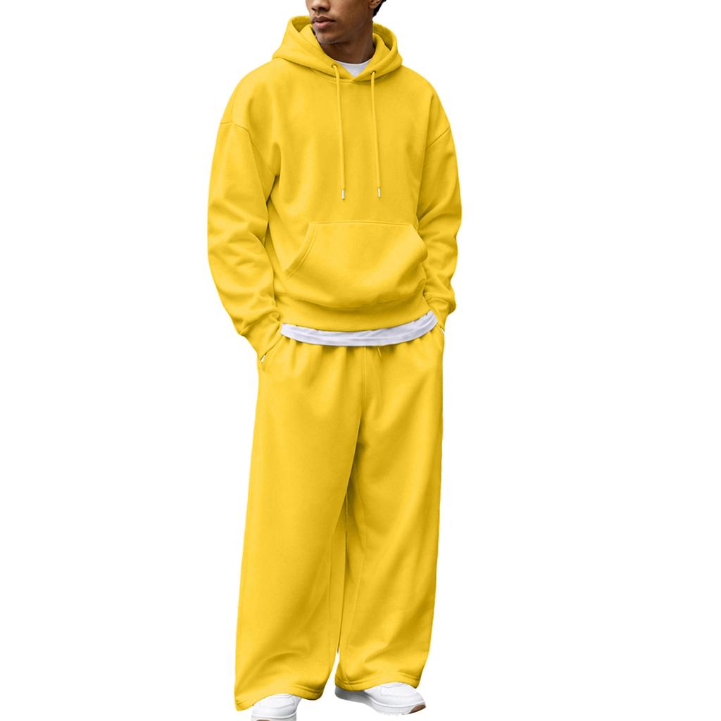 Ensemble sweat à capuche zippé et pantalon de jogging d'hiver pour homme - Tenue décontractée par temps froid