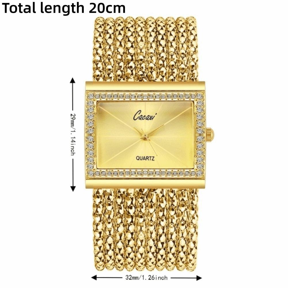 Luxus Quarz Armbanduhr Stahlarmband Quadratisches Zifferblatt Armbanduhr Quarzwerk Strass-Dekor Damen Armbanduhr für Frauen
