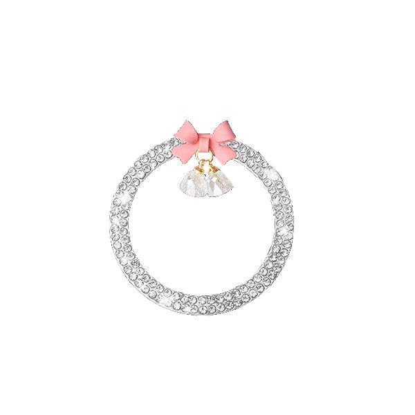 Rhinestone Bow Bell Car Start Switch Button Auto Decorative Diamond Stickers Ring Circle Trims Protective Cover Car Accessories