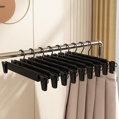 Frosted Pants Hanger Plastic Pants Clip Clothing Store Household Adult Traceless Hanger Color Frosted Hanger Retractable Pants Clip