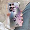 Metallic Cat Paw Print Glass Phone Case  Fashion Phone Cases S26 Ultra Case for Samsung Galaxy S26 S25 S24 S23 S22 FE Ultra Plus