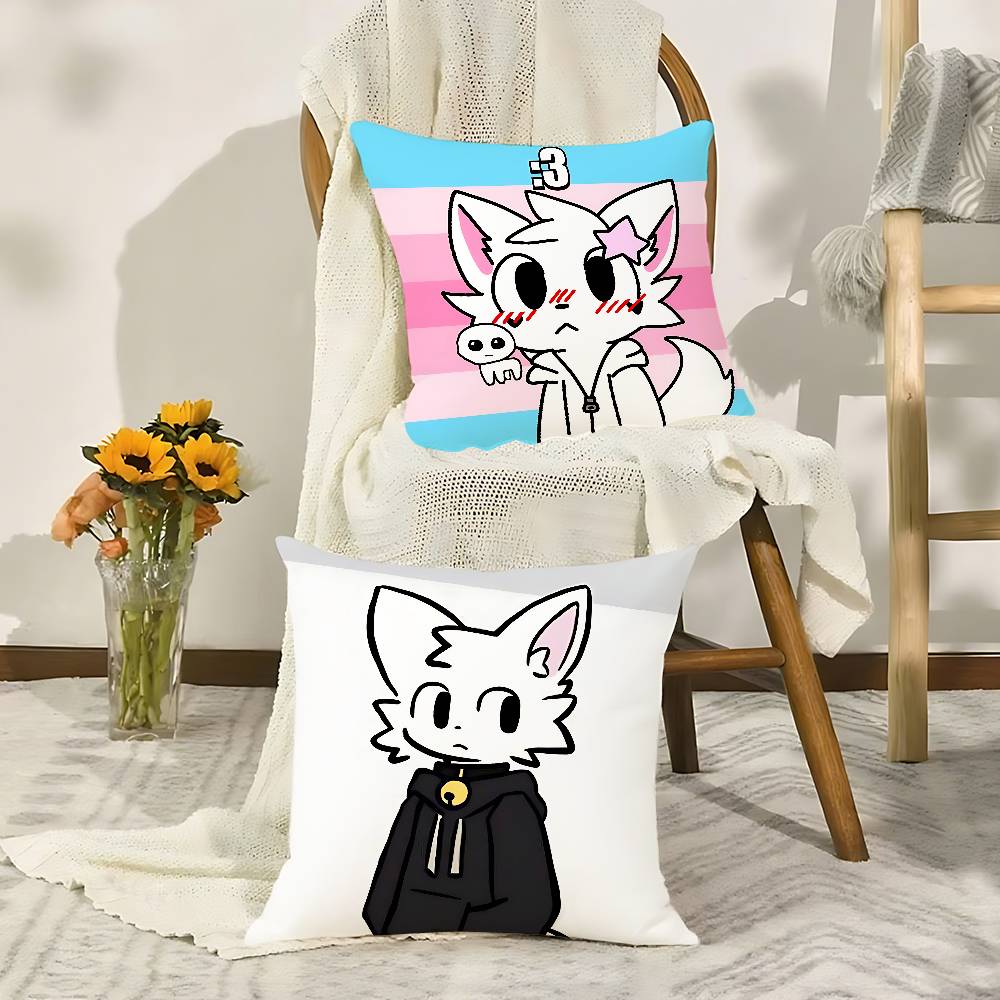 BBoykisser Silly Cat Case Plush Fabric Soft Pillowcase Double Sided Print Cushion Cover Household Gifts