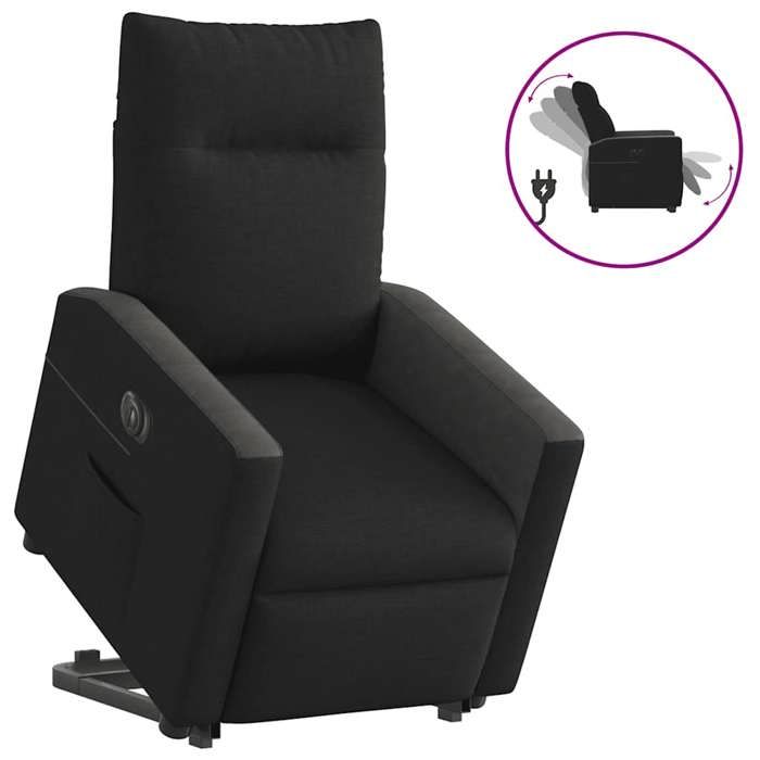 VidaXL Fauteuil inclinable électrique noir tissu 3324068
