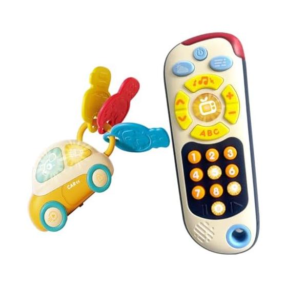 Baby Toy Educational Toy Rattle Rattle for 0 Years 1 Year 2 Years Old [TV Remote Control and Car Teething Toy 2 Piece Set] Sound/Light Educational