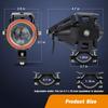 Motorcycle LED Fog Lights U7 Spotlight Daytime Running Lights With Red Angel Eyes Halo Ring And ON/Off Toggle Switch 2-Sets