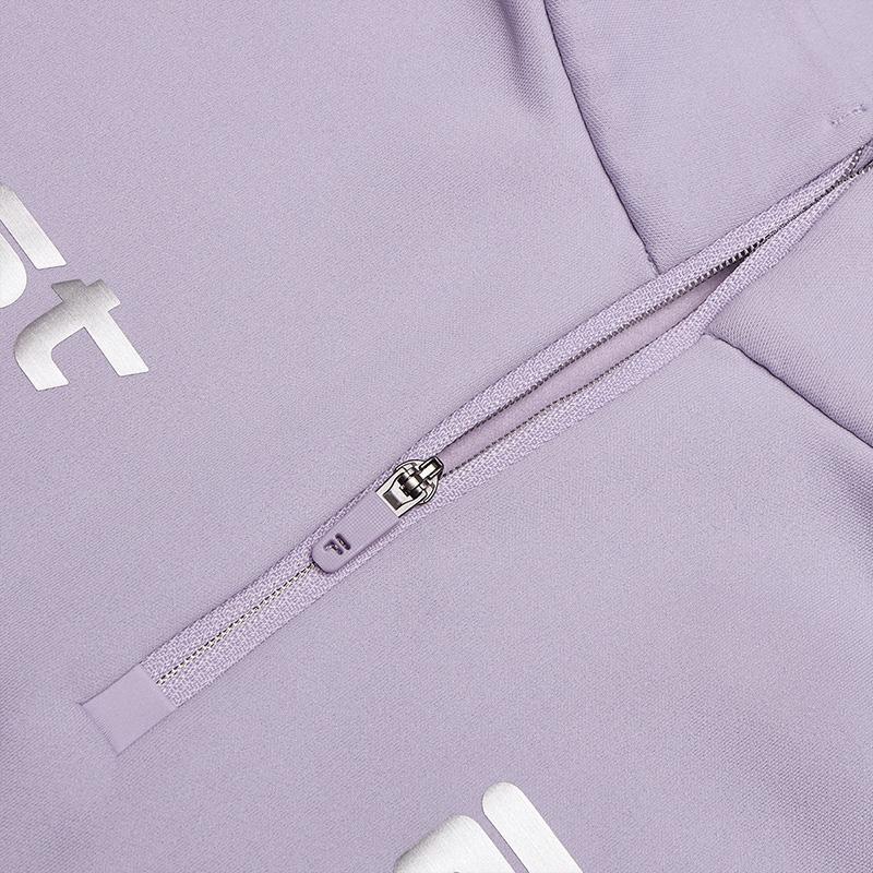 FILA Casual Half-Zip Stand Collar Long Sleeve T-Shirt Women Tops Magical-Purple A11W446204FPU
