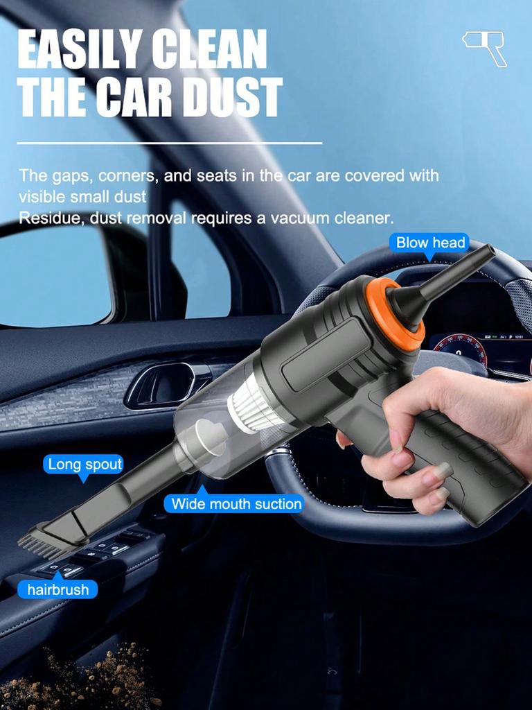 Car Vacuum Cleaner Wireless USB Charging Strong Suction Portable Handheld Mini Powerful Air Cleaning Machine for Home Appliances