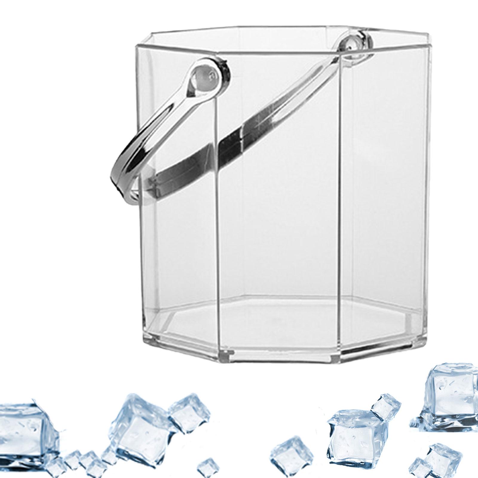Ice Bucket Ice Tub and Tongs with Handle Bucket for Restaurant Parties Champagne