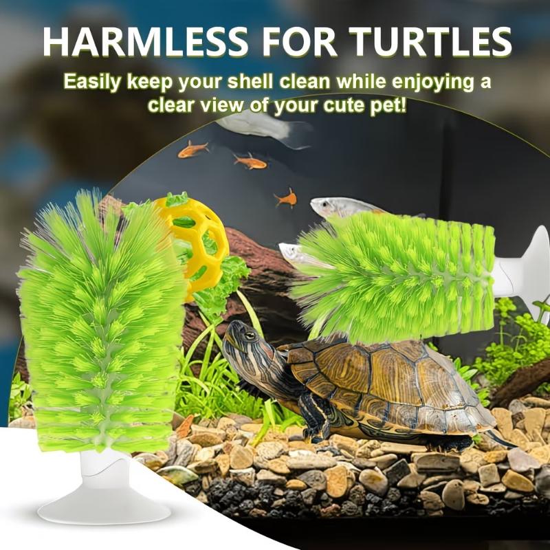 Suction Cup Turtle Cleaning Brush for Shell Scrubbing Durable Bristle Cleaner Accessory for Aquarium Turtle Tank Decor