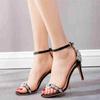 Women Shoes Sandals Summer Open toe Thin High Heels White Luxury Rhinestones Wedding Shoes Bride Dress Pumps
