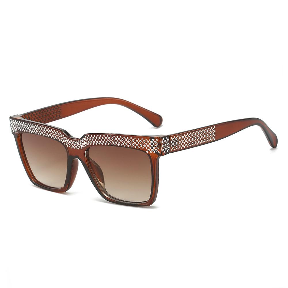 One-Piece Lenses One-Word Diamond-Encrusted Sunglasses High-End Light Luxury Versatile Glasses Outdoor Sunshade Party Sunglasses