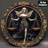 1pc Wall Art Lady Justice Scales Golden Accents Vintage Metal Painting Gift