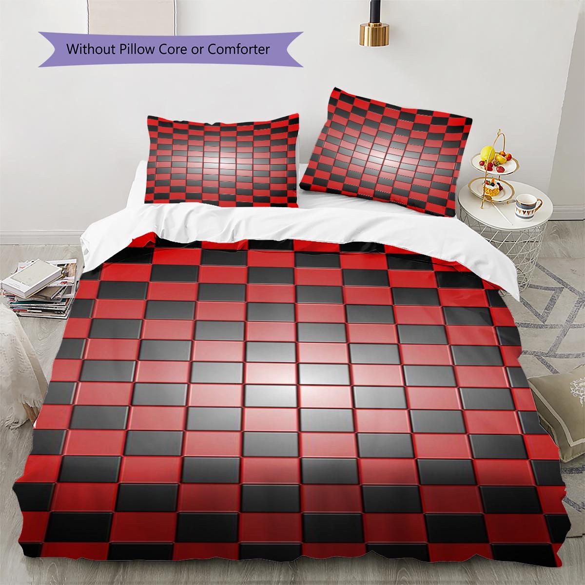 

3D Hexagonal Honeycomb Pattern Bedding Quilt Set Quilt Cover Pillowcase Home Decoration Birthday Gift (1 * duvet cover + 2 * pillowcase, without core) 135x200cm