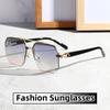 Retro Versatile Half Frame Sunglasses Street Photography Styling Eyeglasses Uv Protection Driving Traveling UV400 Shades Glasses