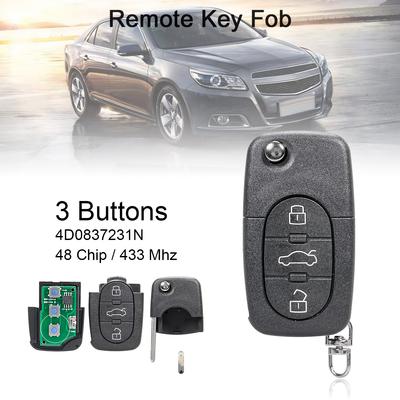 433MHh 3 Buttons Car Remote Key with ID48 Chip /4D0837231N Fit for A2 / A3 / A4 / A6 / A8 / TT 2002-2004
