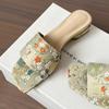 Fashion 2025 Summer New Women’s Modern Slippers Square Toe Low Heel Outdoor Printing Sandals for Daily Elegant Dress Slippers Zapatos